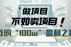 （10930期）为什么做项目不如卖项目？我的100W+盈利之路
