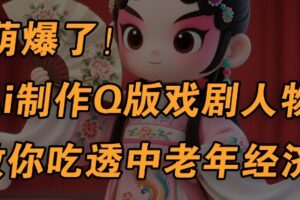 用Ai制作Q版戏剧人物,手把手教你吃透中老年经济,5分钟一个成品,多渠道变现