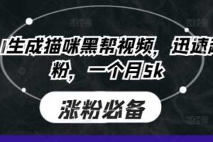 即梦AI生成猫咪黑帮视频，迅速起号涨粉，一个月5k