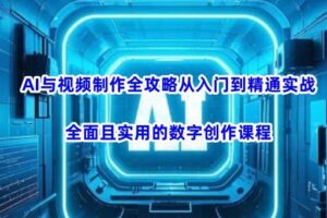 AI与视频制作全攻略从入门到精通实战，全面且实用的数字创作课程（更新3月）