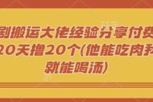 短剧搬运大佬经验分享付费短剧20天撸20个(他能吃肉我们就能喝汤)