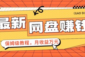 2024最新网盘赚钱项目，零成本零门槛月收益万元的保姆级教程【视频教程】