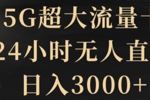 5G超大流量卡，24小时无人直播，日入3000+【揭秘】