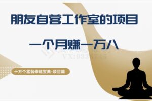 十万个富翁修炼宝典之16.朋友自营工作室的项目，一个月赚一万八