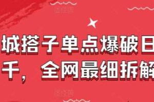 同城搭子单点爆破日入千，全网最细拆解