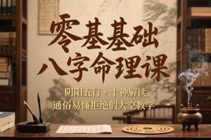 （15283期）零基础八字命理课，阴阳五行+十神解读，通俗易懂拒绝假大空教学