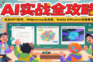 AI实战全攻略，包含GPT系列、Midjourney全流程、Stable Diffusion深度教学