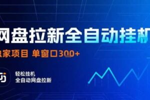 网盘全自动拉新掘金，独家技术，操作简单，单窗口轻松日入3张+ 可矩阵【揭秘】