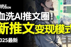 最新AI动态电影漫画小说推文，全流程实操教学，小白也能月入1万+