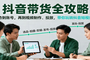 抖音带货全攻略：从趋势到账号，再到视频制作、投放，带你玩转抖音短视频带货