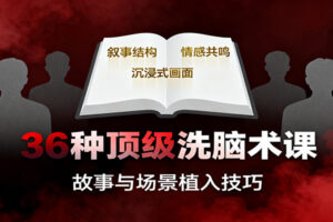 36种顶级洗脑术课:故事/数字/权威/场景/催眠等,掌握心理操控与认知影响技巧