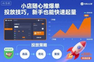 小店随心推爆单投放技巧,新手也能快速起量