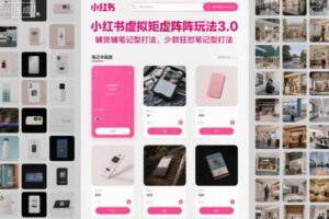 小红书虚拟矩阵玩法3.0，铺货铺笔记型打法，少款狂怼笔记型打法