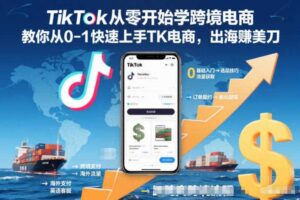 TikTok从零开始学跨境电商,教你从0-1快速上手TK电商,出海賺美刀