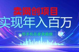 2026年通过“卖项目”实现年入百个W，一部手机在家就能做【揭秘】