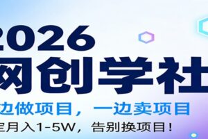 2026一边做项目，一边卖项目，稳定月入1-5W，告别换项目