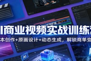 AI商业视频实战训练营：脚本创作+原画设计+动态生成，解锁商单变现