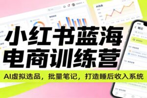 小红书蓝海电商训练营：AI虚拟选品，批量笔记，打造睡后收入系统