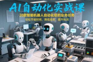AI自动化实战课:20款智能机器人自动化您的业务任务,轻松节省时间,降低成本,提升利润