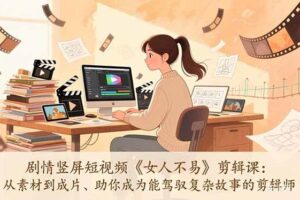 （17305期）剧情竖屏短视频《女人不易》剪辑课：从素材到成片、助你成为能驾驭复杂故事的剪辑师