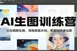 AI生图训练营：文生图图生图，高精度提示词，零基础快速出图