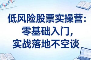 低风险股票实操营：零基础入门，实战落地不空谈