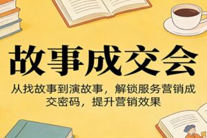 《故事成交会》从找故事到演故事，解锁服务营销成交密码，提升营销效果