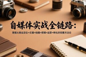 （17586期）自媒体实战全链路：掌握从商业定位→文案→拍摄→剪辑→运营→转化的完整方法论