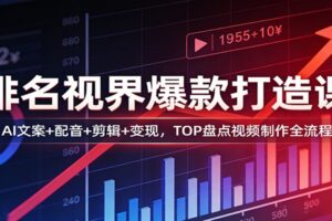 排名视界爆款打造课：AI文案+配音+剪辑+变现，TOP盘点视频制作全流程