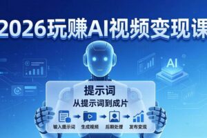 (17827期)2026玩赚AI视频变现课:掌握 AI 视频全流程技能,从提示词到成片高效产出