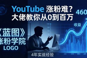 (17836期)YouTube 涨粉难?《蓝图涨粉学院》:4 年赚 460 万的大佬教策略,从0到百万有路径!