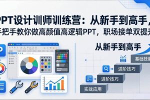 （17886期）PPT设计训师训练营：从新手到高手，手把手教你做高颜值高逻辑PPT，职场接单双提升
