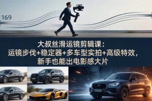 (18004期)大叔丝滑运镜剪辑课:运镜步伐+稳定器+多车型实拍+高级特效,新手也能出电影感大片