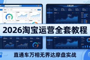 （18308期）2026淘宝运营全套教程(更新5月3日)，直通车万相无界达摩盘实战，从基础到进阶提升流量转化