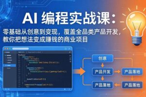 (18469期)AI编程实战课-第三期-5月9更新:零基础从创意到变现,覆盖全品类产品开发,把想法变成赚钱项目