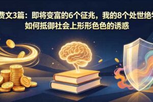 付费文3篇:即将变富的6个征兆,我的8个处世绝学,如何抵御社会上形形色色的诱惑