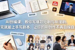AI创编课,教你写爆款短剧与AI漫剧,学完就能上手写剧本,让你的AI创作不再自娱自乐(更新0521)