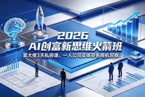 (18559期)2026 AI 创富新思维火箭班:某大佬3天私房课,一人公司实体获客商机洞察