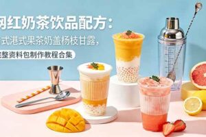 (18557期)网红奶茶饮品配方:台式港式果茶奶盖杨枝甘露,完整资料包制作教程合集