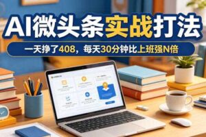 一天挣了408,AI微头条实战打法,每天30分钟比上班强N倍
