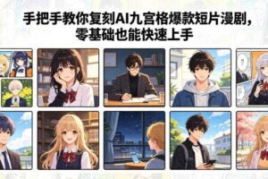 手把手教你复刻AI九宫格爆款短片漫剧,零基础也能快速上手