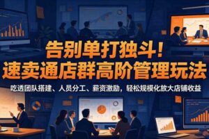 告别单打独斗!速卖通店群高阶管理玩法,吃透团队搭建、人员分工、薪资激励,轻松规模化放大店铺收益