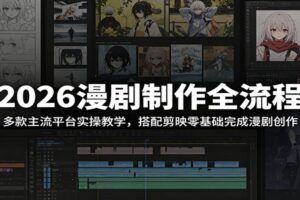 2026漫剧制作全流程：多款主流平台实操教学，搭配剪映零基础完成漫剧创作