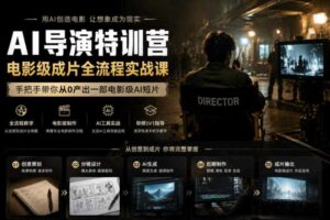 AI导演特训营,电影级成片全流程实战课,手把手带你从0产出一部电影级AI短片