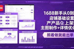 (18848期)1688新手从0到1:店铺基础设置+产品上架+主图制作+详情优化,照着做就能出单