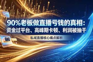 (18853期)做直播亏钱的真相资金过平台、高峰期卡顿利润被抽干 私域直播核心痛点解析