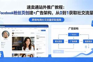 (18888期)速卖通站外推广教程:Facebook粉丝页创建+广告架构,从0到1获取社交流量