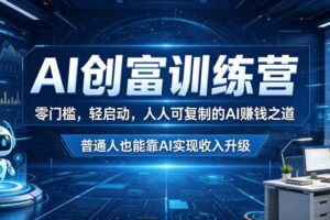 AI创富训练营,零门槛,轻启动,人人可复制的AI賺钱之道,普通人也能靠AI实现收入升级