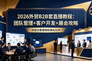(18994期)2026外贸B2B套直播教程:团队管理+客户开发+展会攻略,配套全套落地标准化SOP