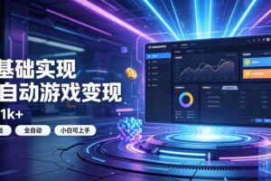 0基础实现全自动游戏变现,日入1k+,小白直接上手搞钱!【揭秘】
